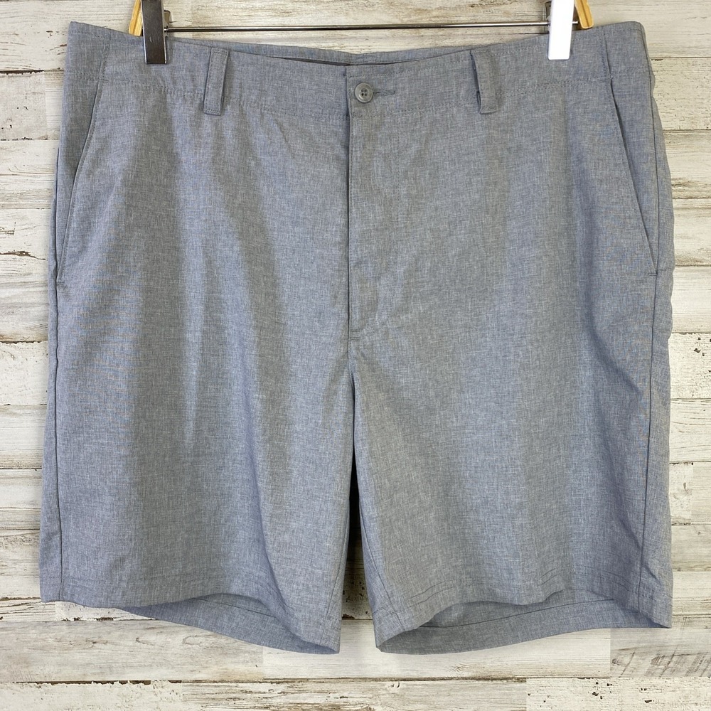 Pro Tour Golf Shorts Men 36 7" Inseam Heather Gray Elastic Flex Waistband